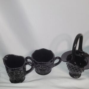 Vintage tiara Indian glass black mint condition